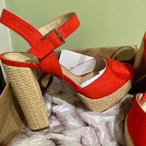 NWT Tangerine Platform Sandals - Jessica Simpson